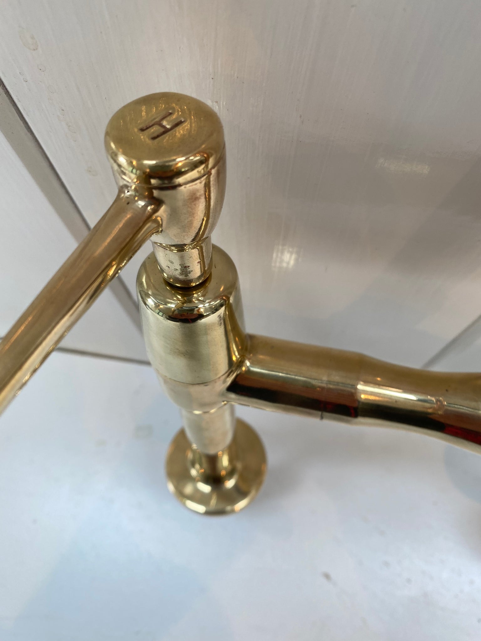 swan neck copper spouted lever mixer tap c.1930 by twyfords