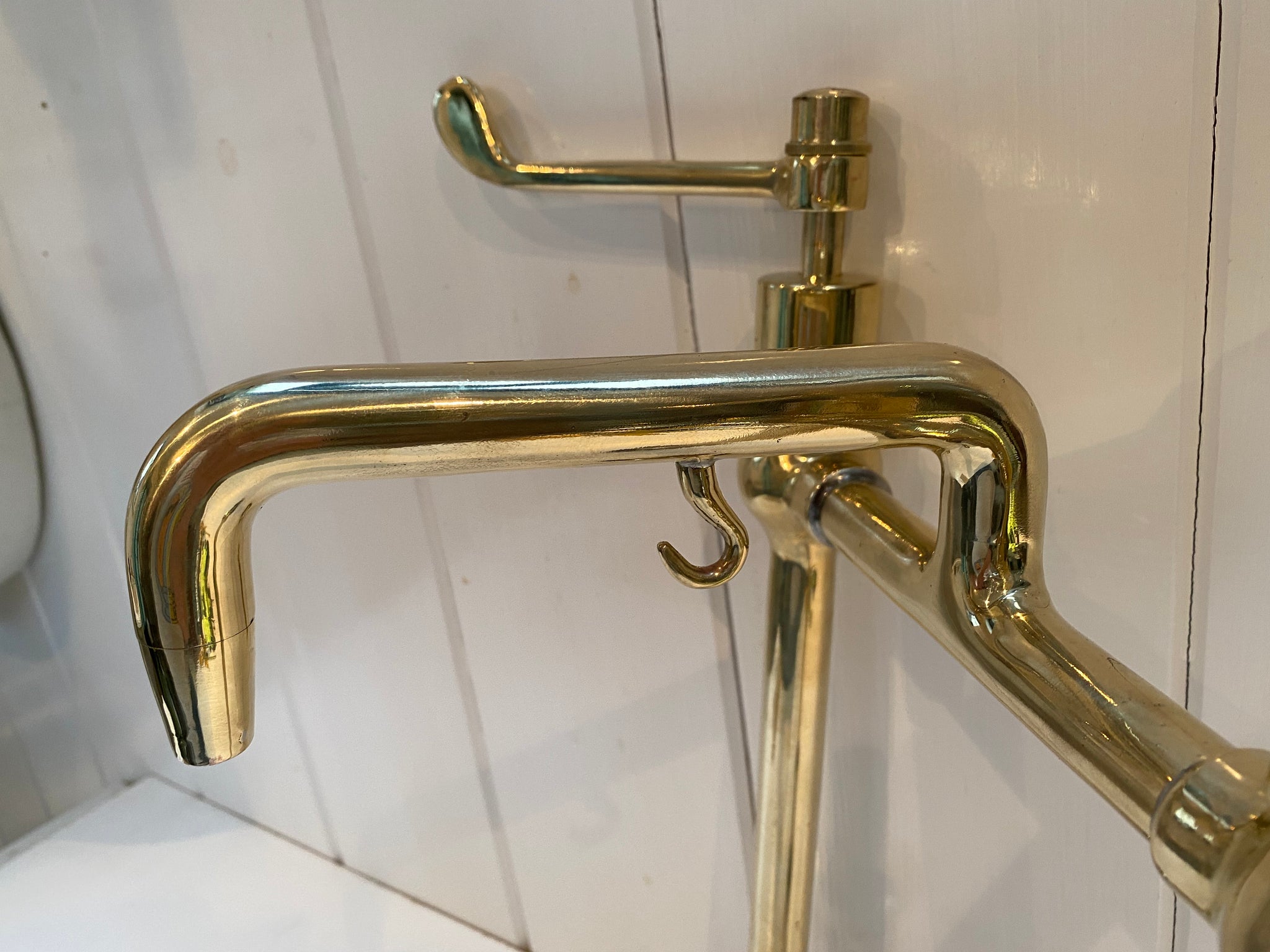 kitchen sink lever mixer tap by john bolding c.1930 in unsealed polished brass