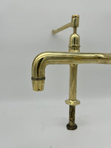 Lever-Operated Kitchen Mixer Tap C.1920 in Unsealed Polished Brass Finish