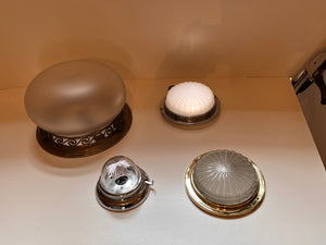 Four Vintage Plafonnier suitable for Shower Cubicles and Bathrooms.