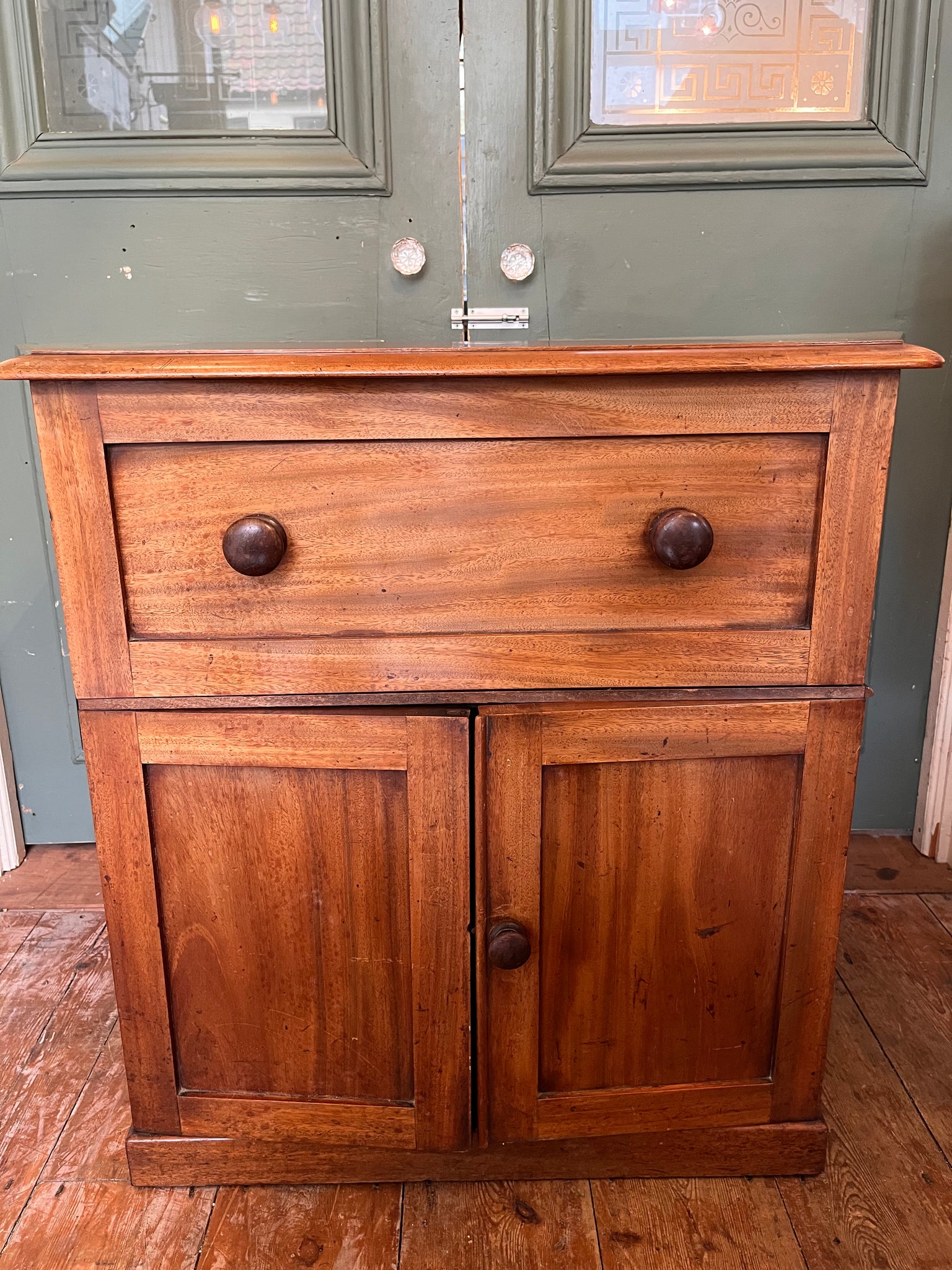 Victorian Mahogany Thunder-Box Commode with Original Brassware C.1840