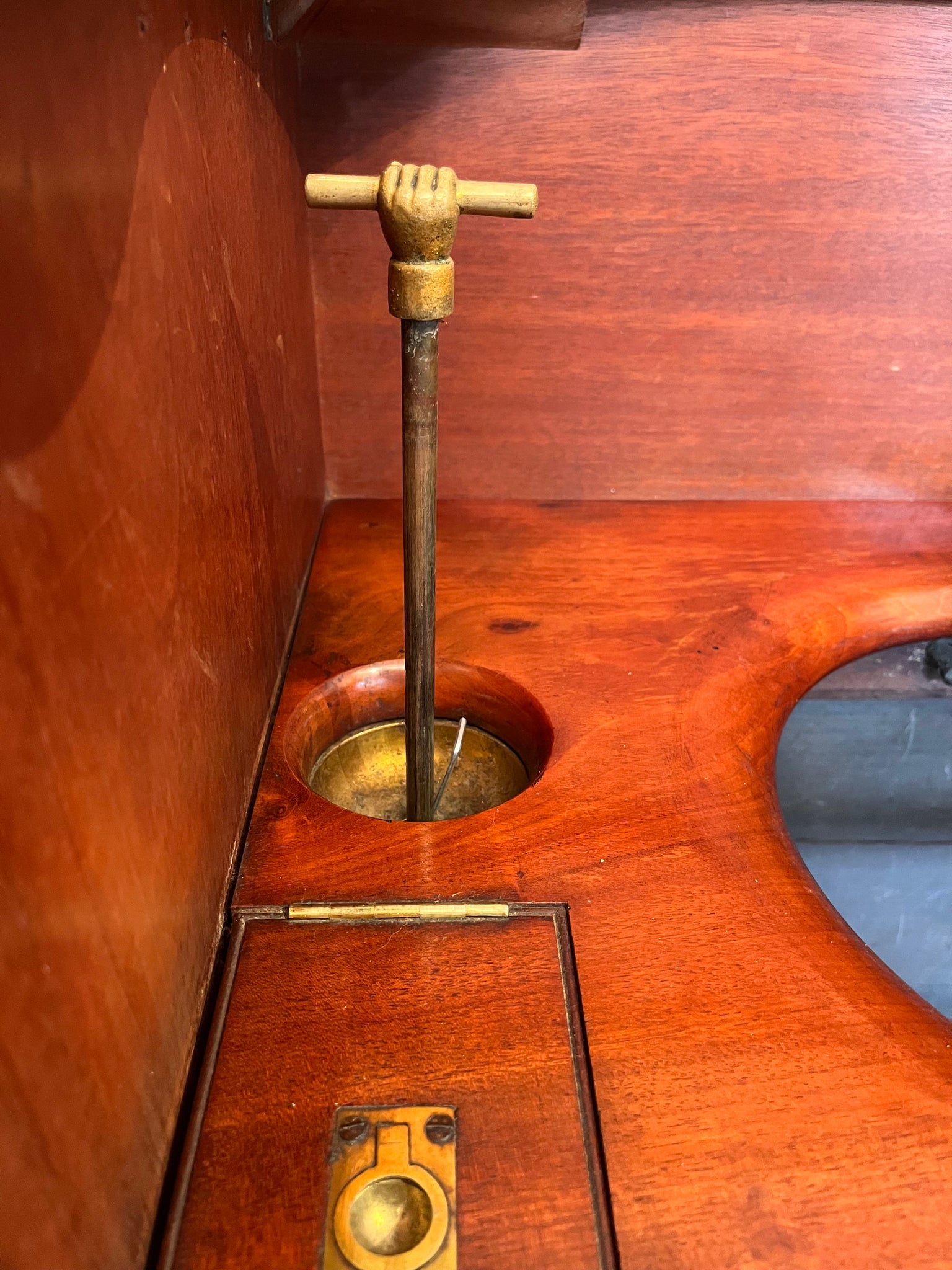 Victorian Mahogany Thunder-Box Commode with Original Brassware C.1840