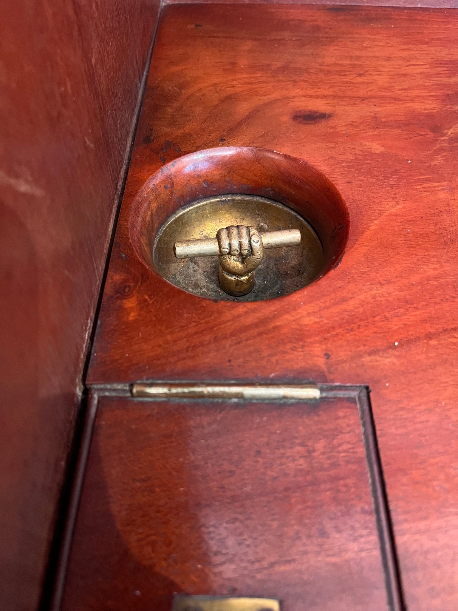 Victorian Mahogany Thunder-Box Commode with Original Brassware C.1840