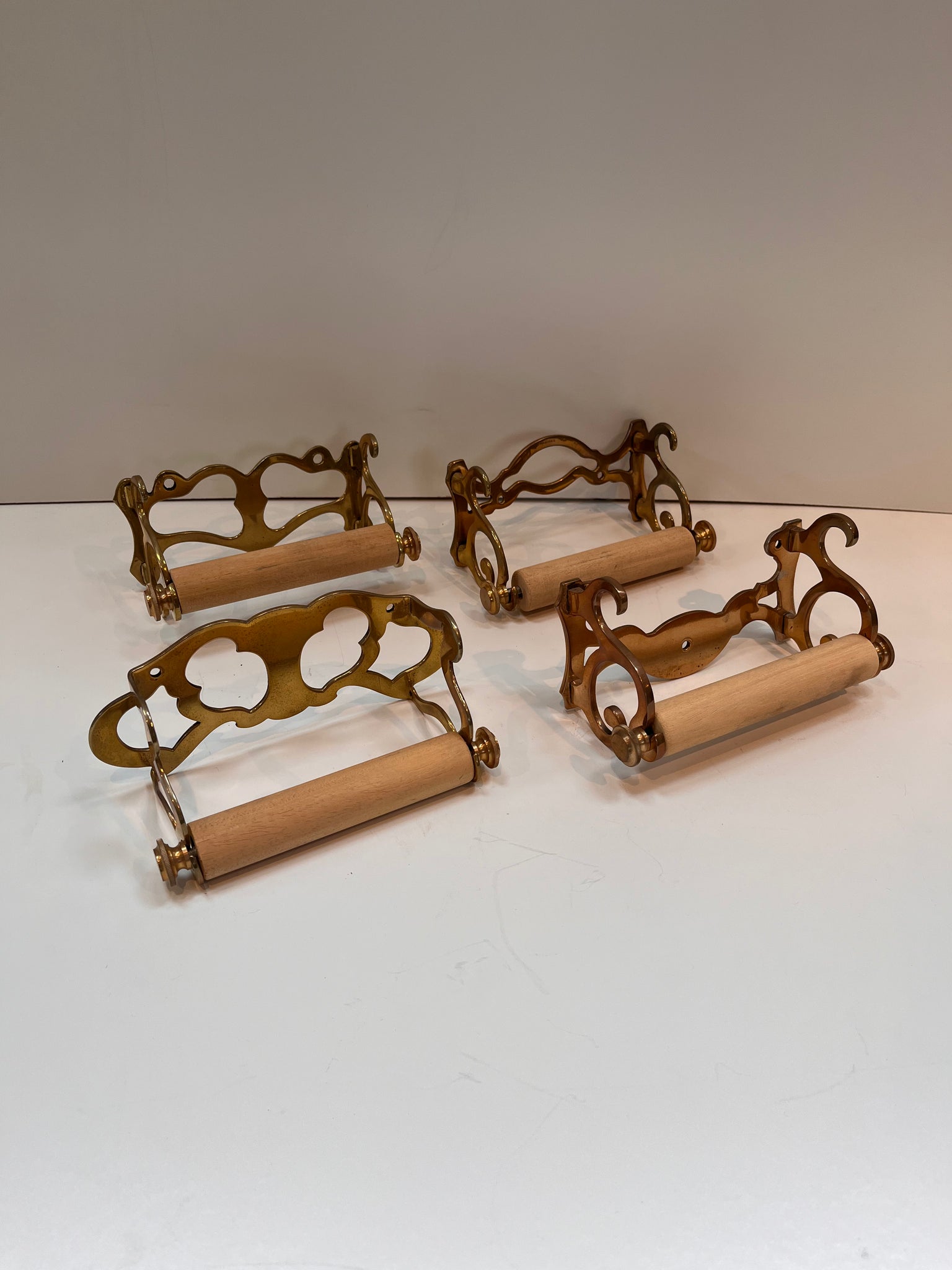 Vintage Brass American Roll Holders C.1930