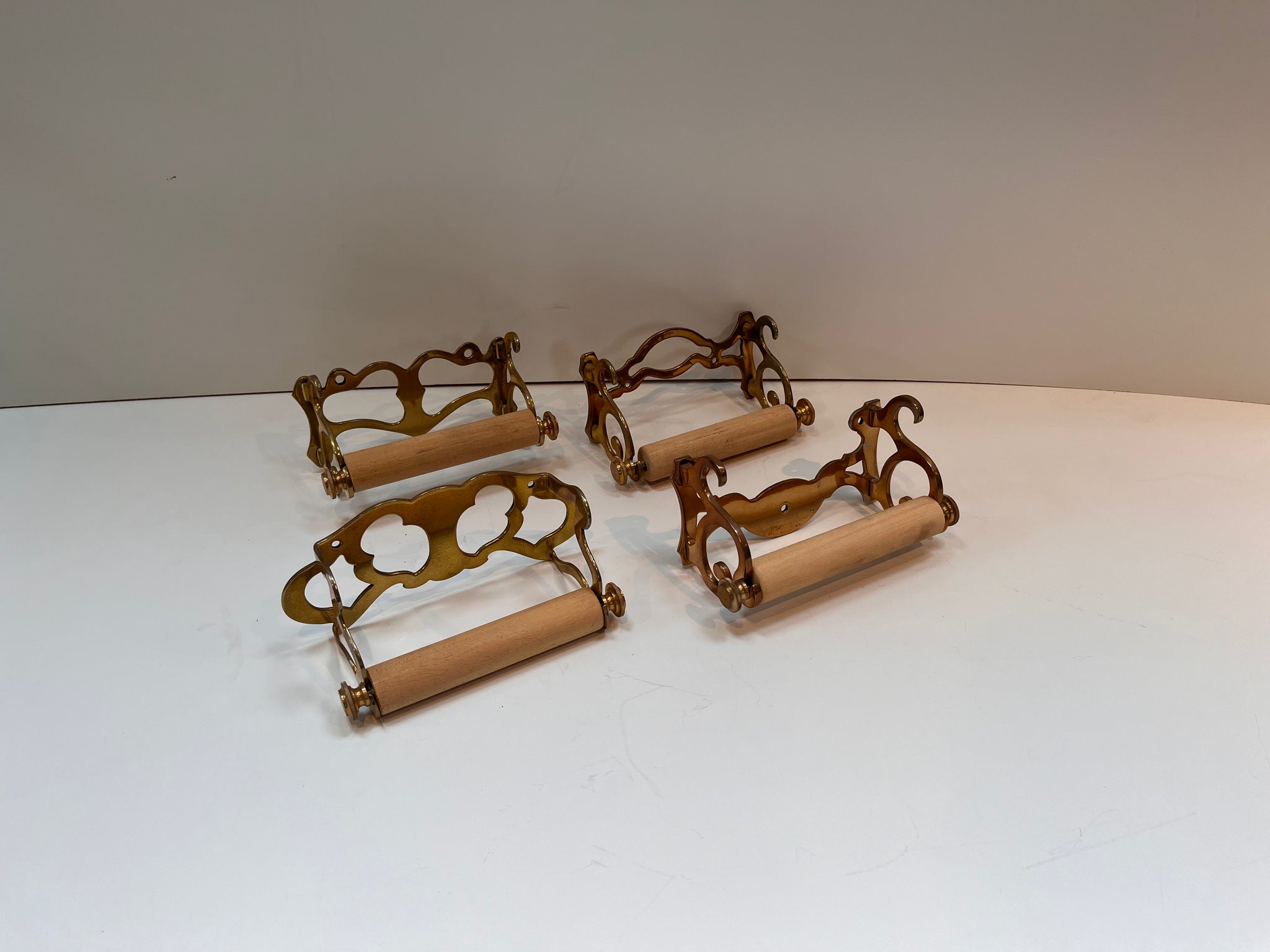 Vintage Brass American Roll Holders C.1930