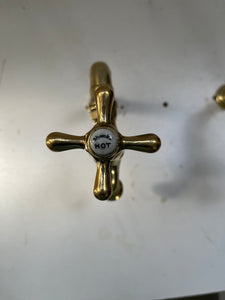 Robust pair of Vintage Kitchen Sink Bib Taps on Standpipes by Shanks & Co. Ltd C.1930
