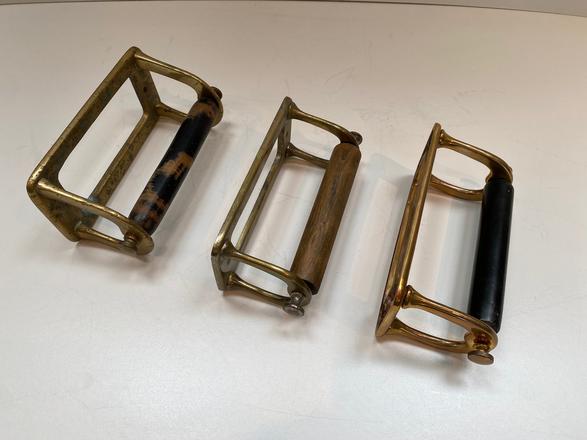 Original Edwardian Brass Roll Holders C.1920