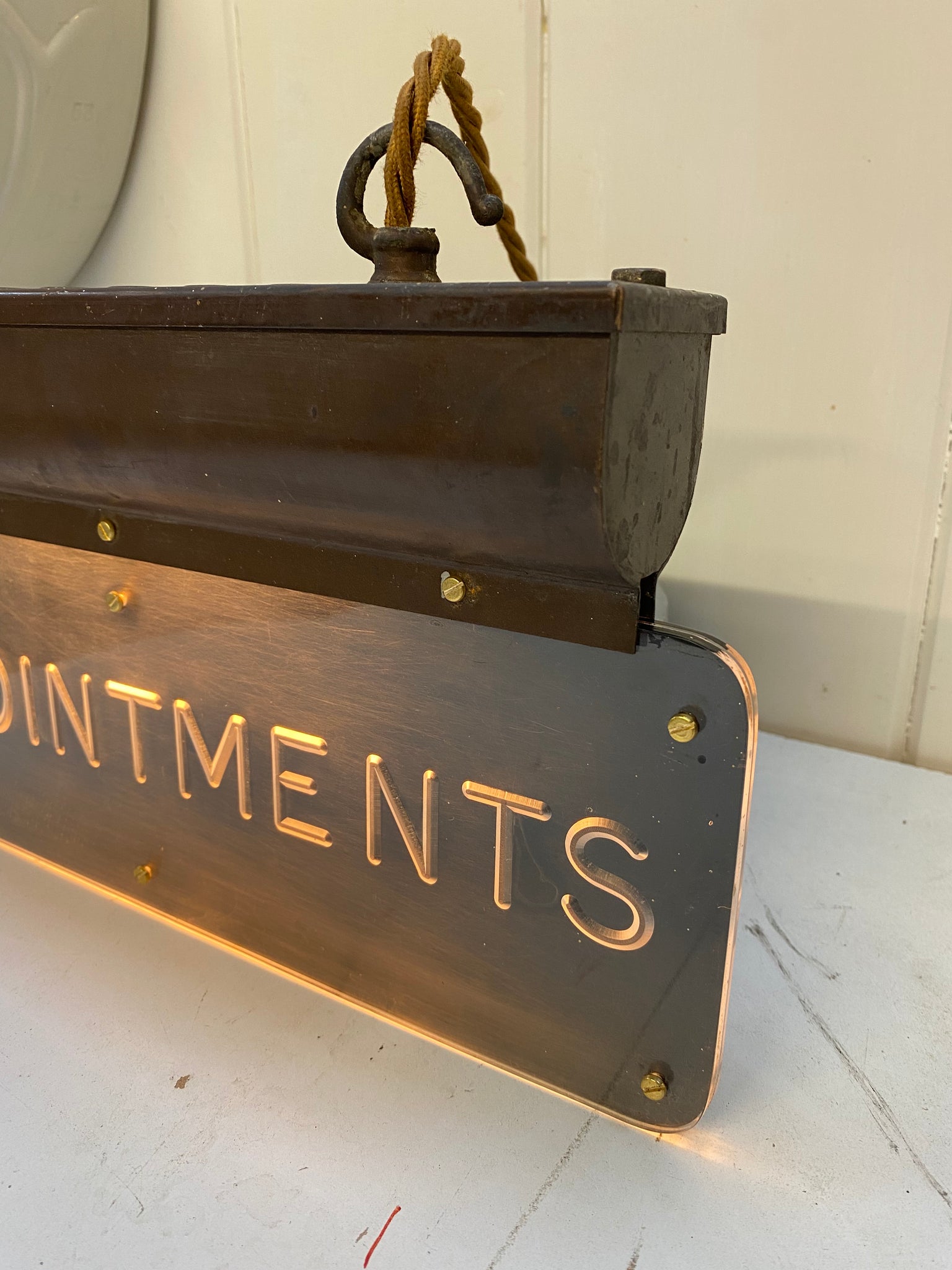 Double-Sided Illuminated Perspex Sign "APPOINTMENTS" C.1920