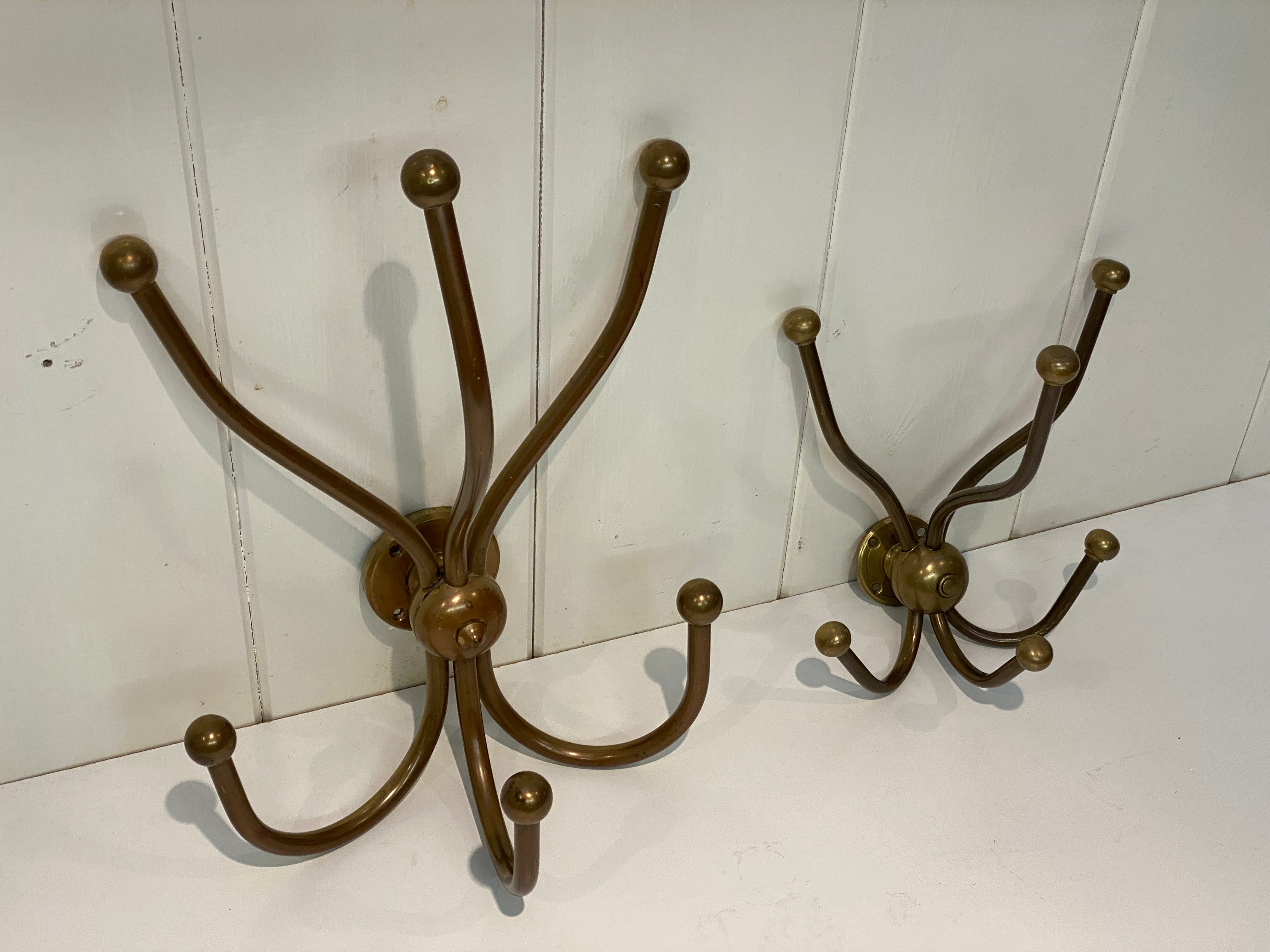 2 Vintage Brass Bistro Hooks C.1920 – stiffkey-bathrooms