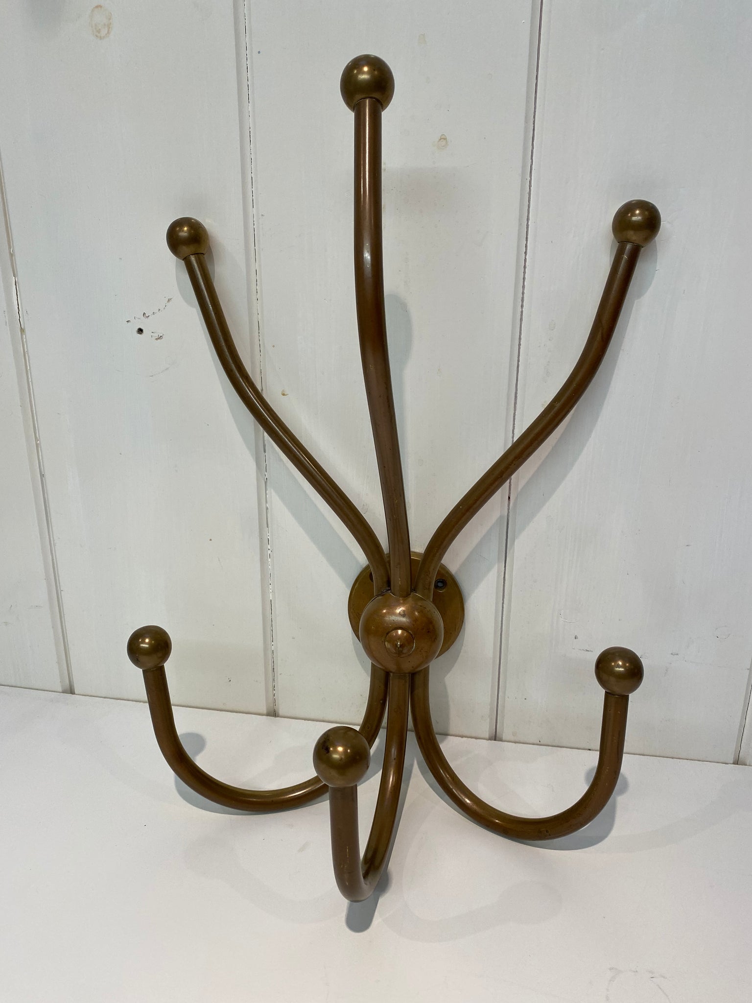 2 Vintage Brass Bistro Hooks C.1920