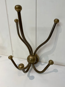 2 Vintage Brass Bistro Hooks C.1920