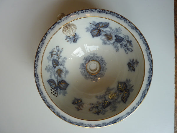 victorian plug basin with lion's head spout & gold leaf