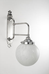 double bar wall light with clear glass 6" globe