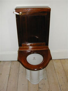 mahogany cistern and "new pillar" wc both by j.bolding, london c.1910