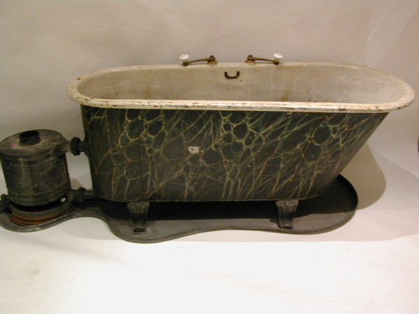 rare and early "gusher or rager" portable bath by deane & co. london bridge rd c.1840