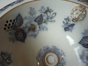 victorian plug basin with lion's head spout & gold leaf