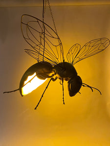 Giant Illuminated Lost-Wax Cast Bronze Firefly