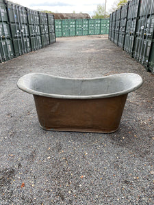 french boat-shaped copper bath c.1850