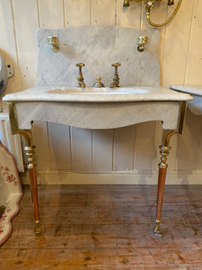 a pair of "simplex" carrara marble basins by j bolding c.1900