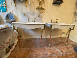 a pair of "simplex" carrara marble basins by j bolding c.1900