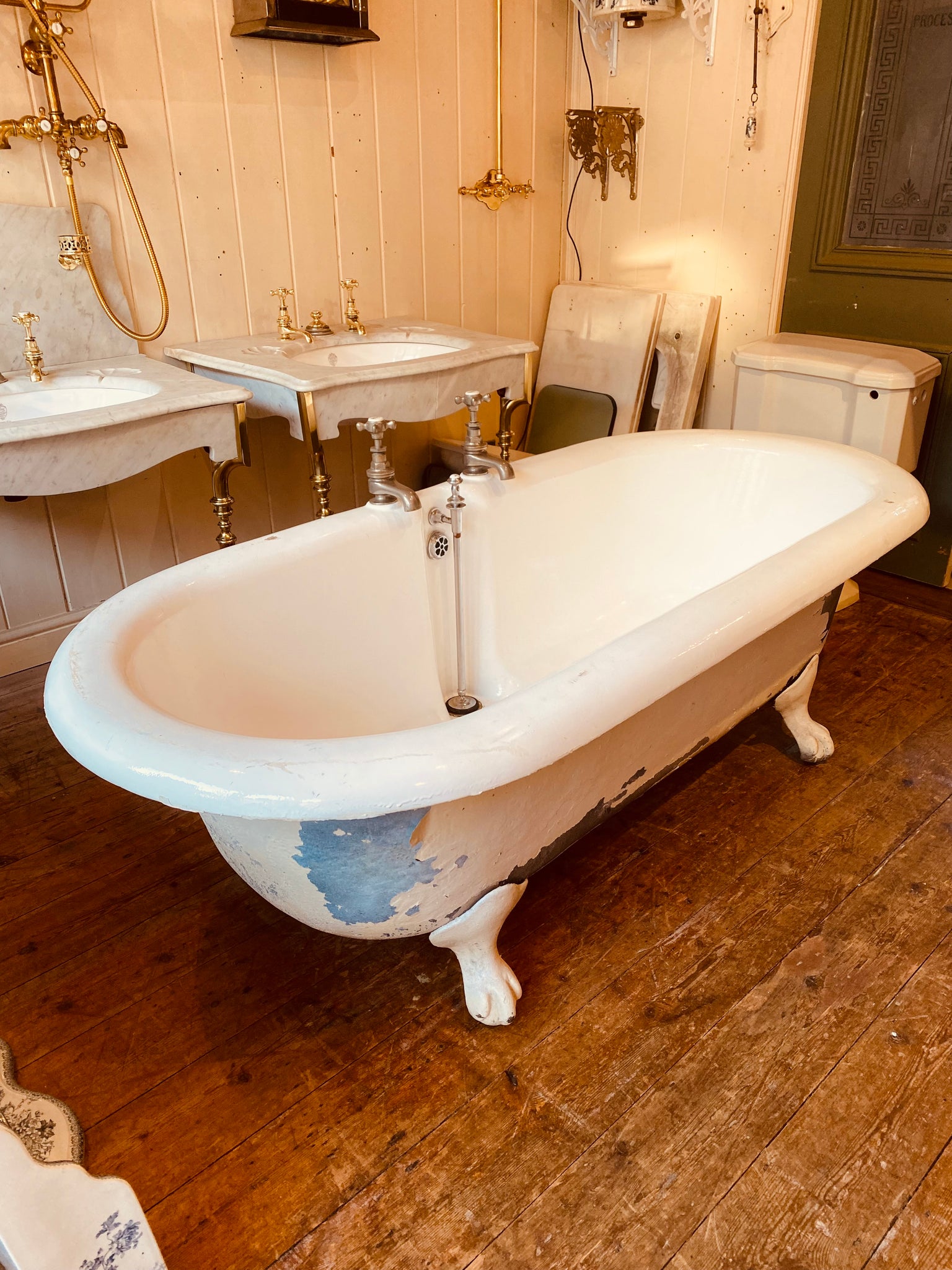 large british made double-ended cast iron bath c. 1920