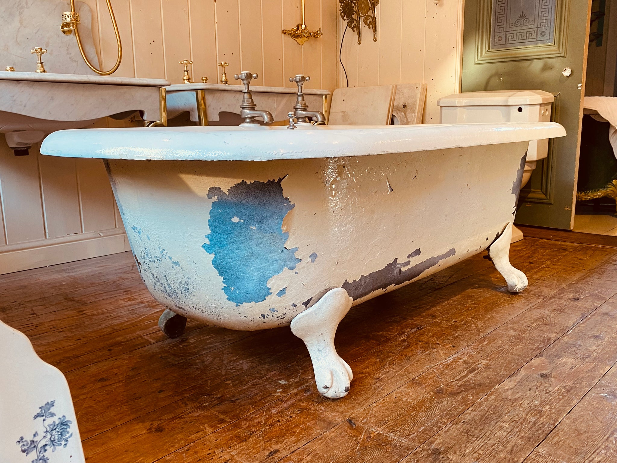 large british made double-ended cast iron bath c. 1920