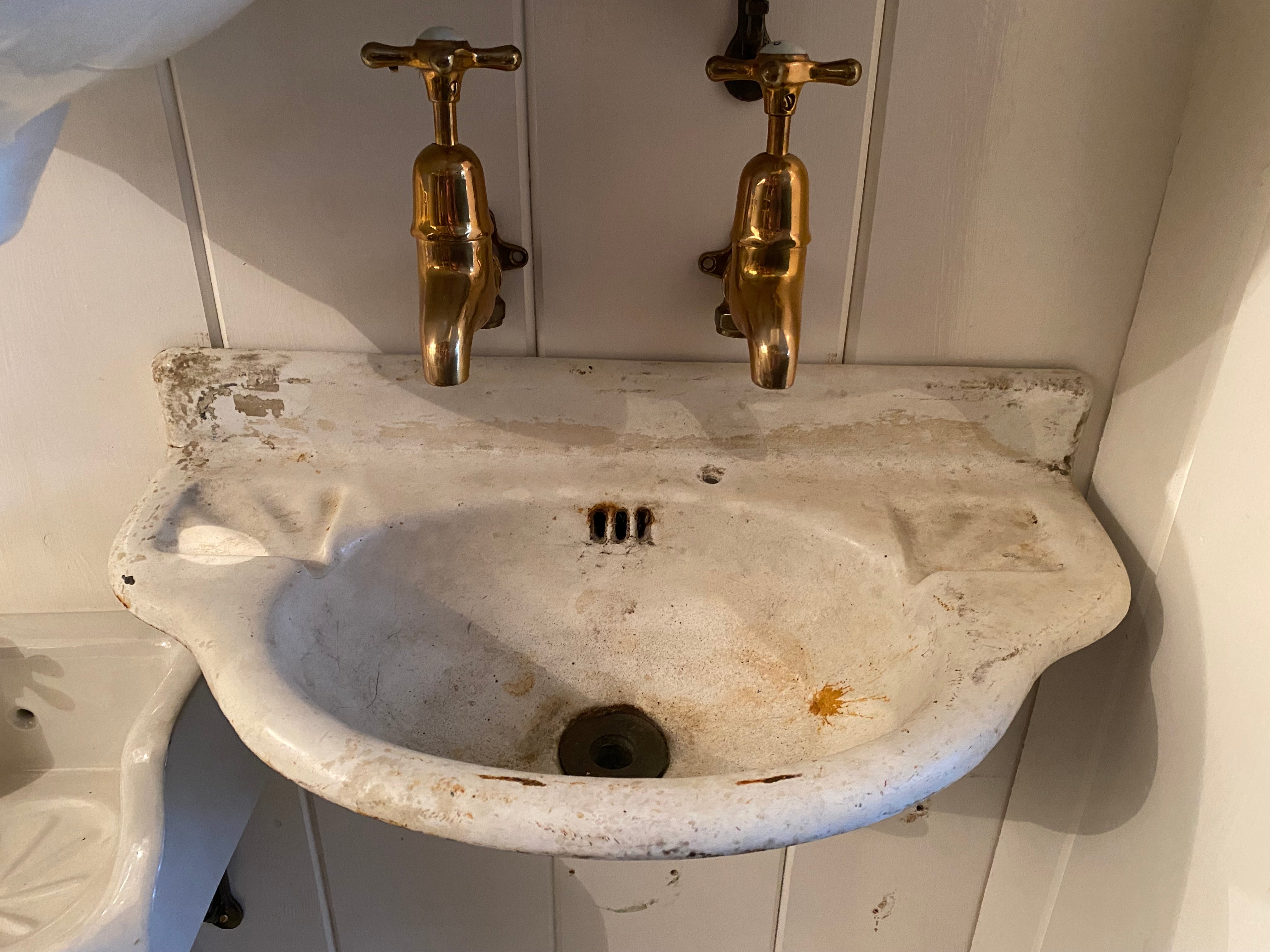 tiny victorian cast iron cloakroom basin  c.1890