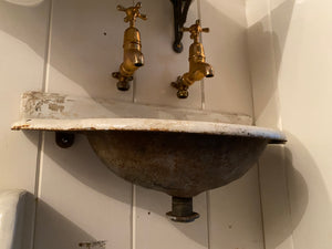 tiny victorian cast iron cloakroom basin  c.1890