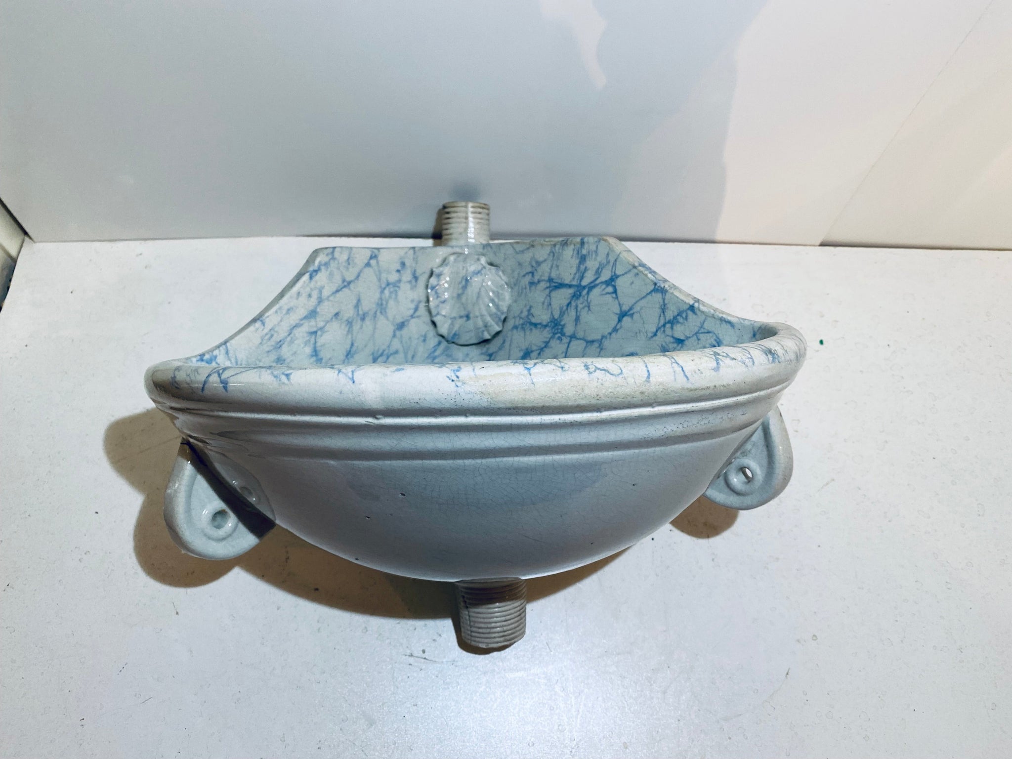 victorian corner fitting urinal with blue marble veining c.1870