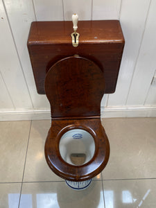 shanks compactum wc and copper-lined mahogany cistern c.1900