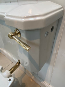 puritas wc by johnson bros. c.1950 in good condition. price includes brass flush handle and flush pipe.