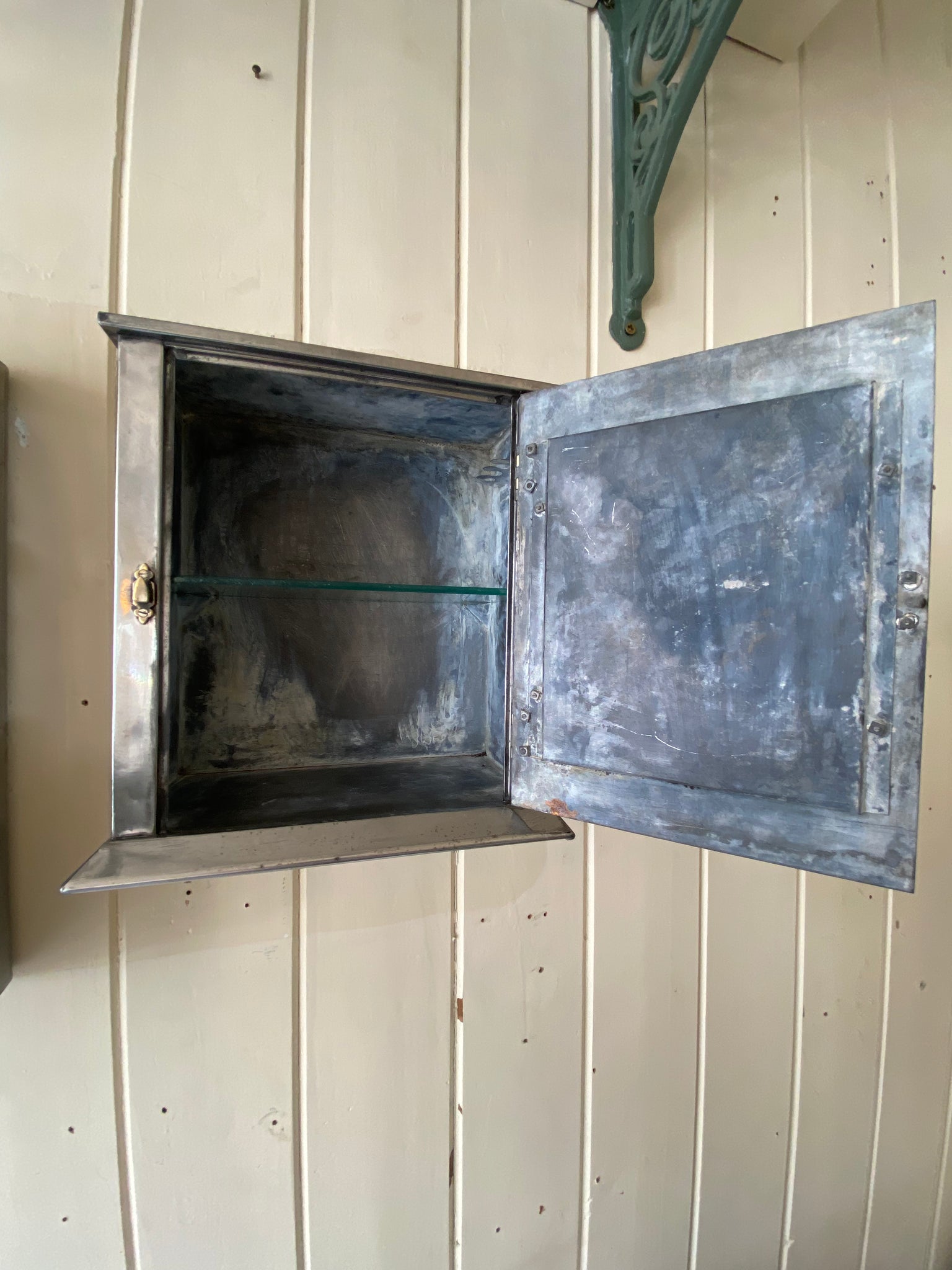 small edwardian polished metal bathroom cabinet c.1920