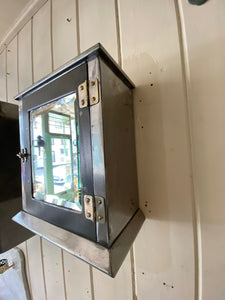 small edwardian polished metal bathroom cabinet c.1920