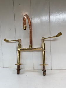 swan neck copper spouted lever mixer tap c.1930 by twyfords