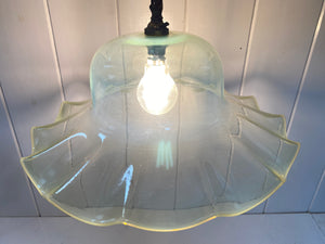 large vaseline pendant lampshade possibly 1970s