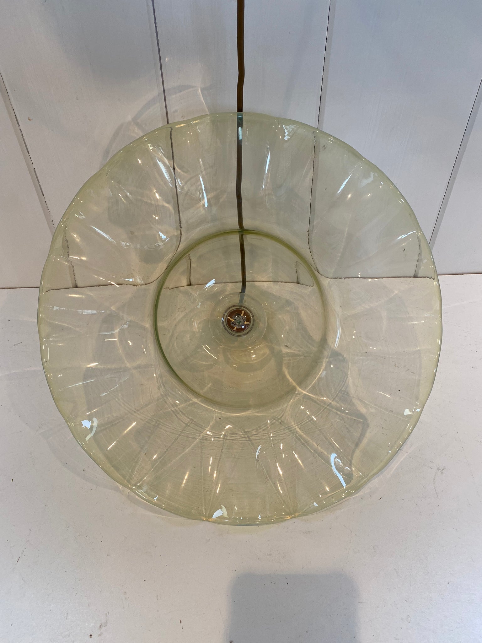 large vaseline pendant lampshade possibly 1970s