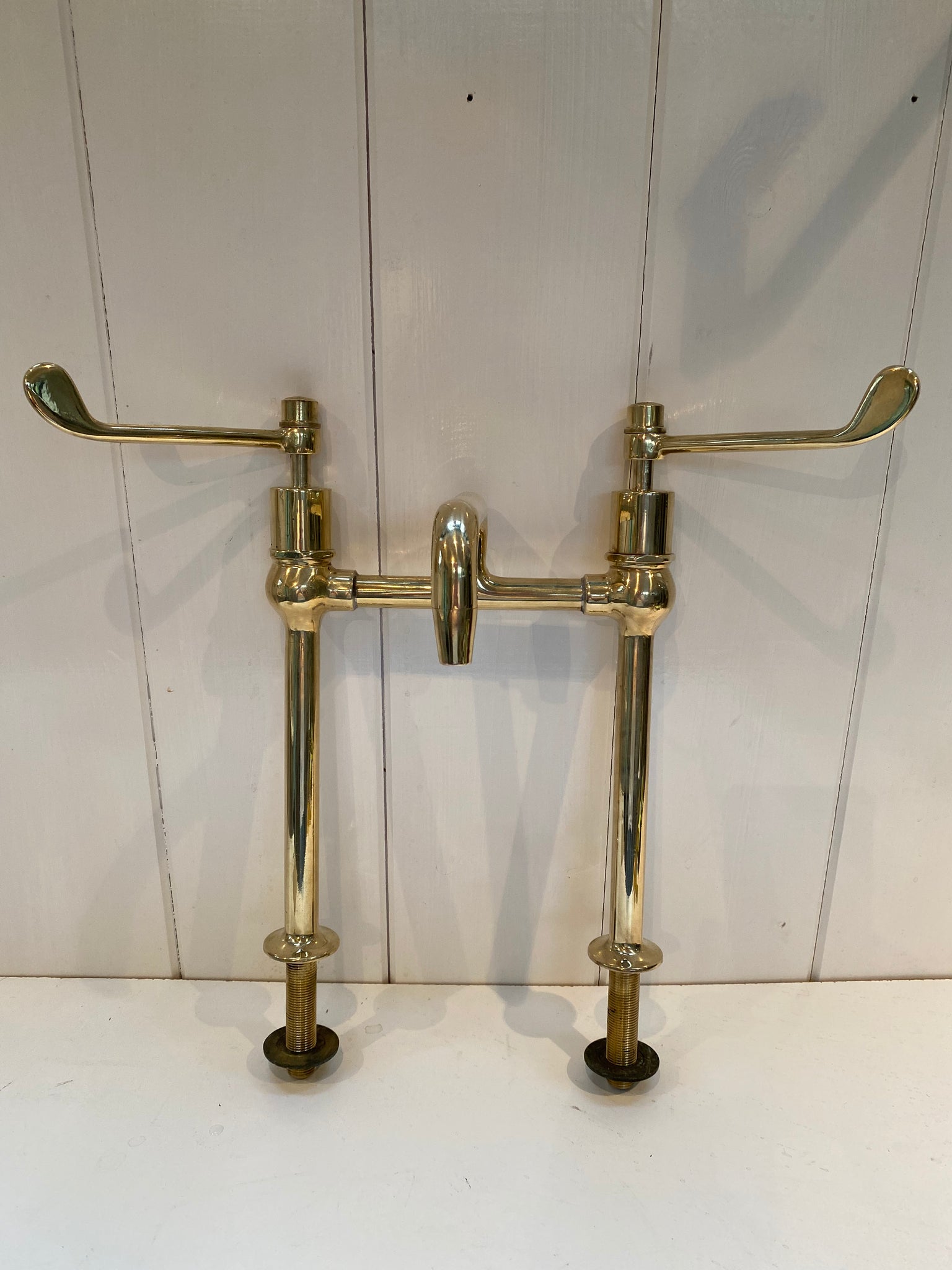 kitchen sink lever mixer tap by john bolding c.1930 in unsealed polished brass