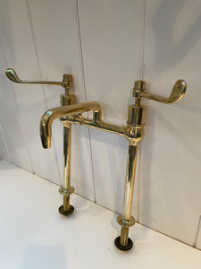 kitchen sink lever mixer tap by john bolding c.1930 in unsealed polished brass