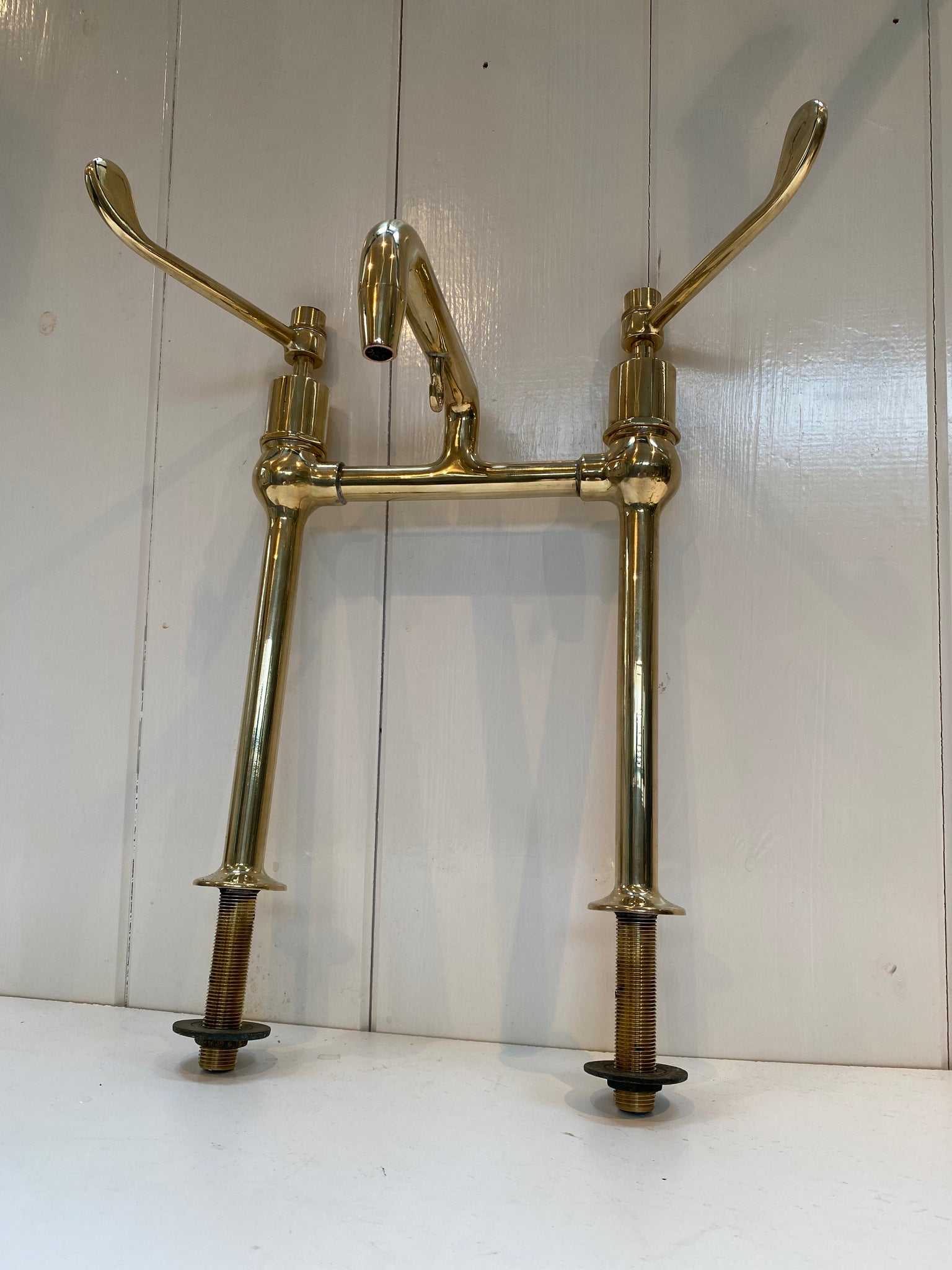 kitchen sink lever mixer tap by john bolding c.1930 in unsealed polished brass