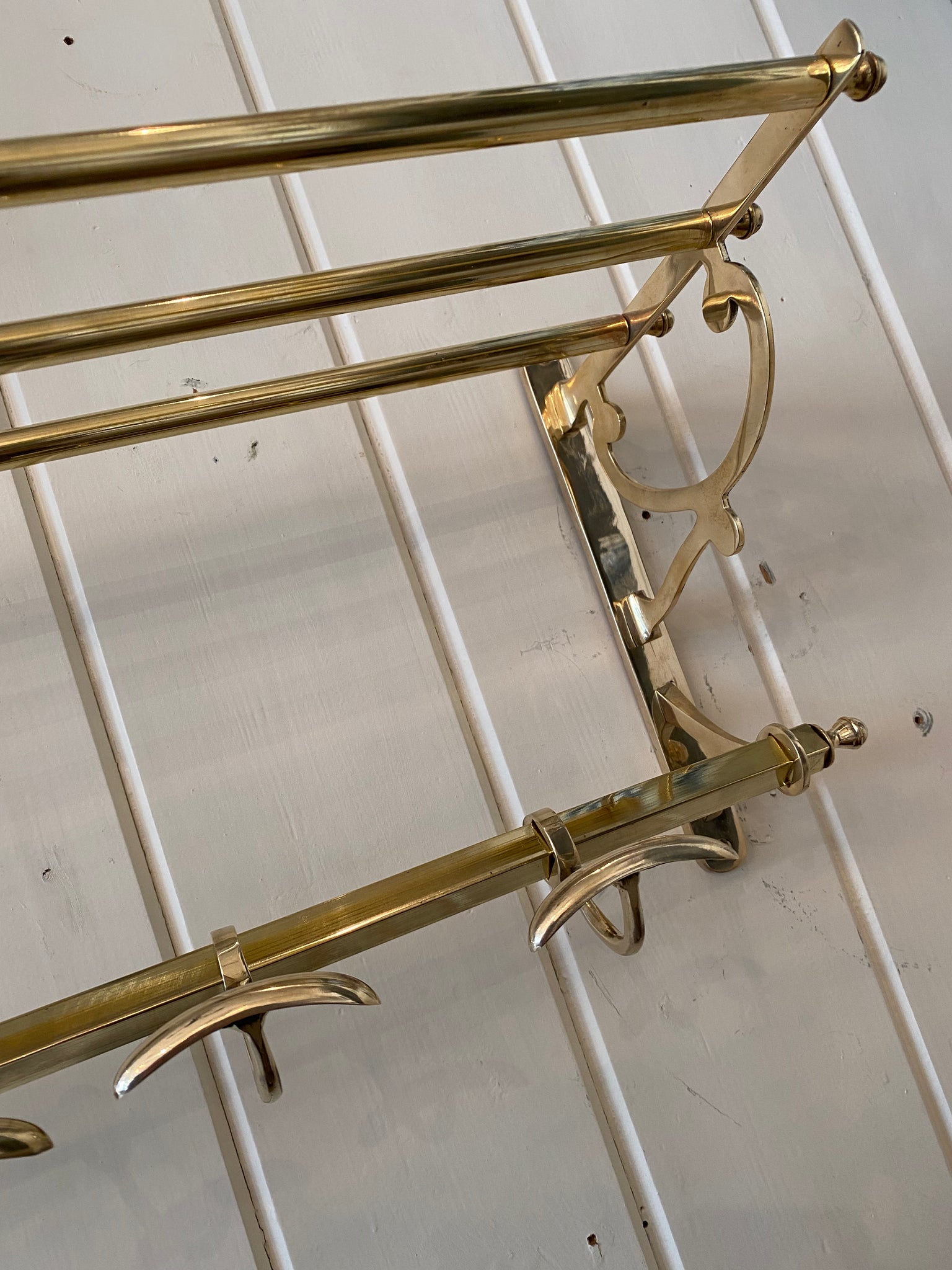 Brass towel shelf sale
