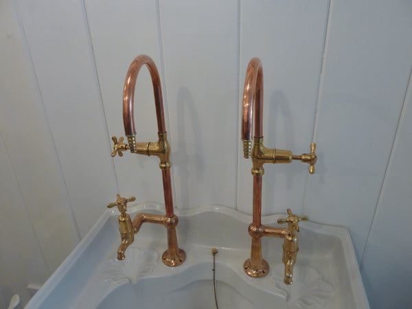 brass and copper lab taps c.1920