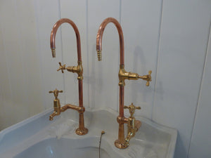 brass and copper lab taps c.1920