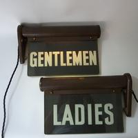 ladies & gentlemen illuminated bathroom signs c.1920