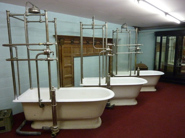 edwardian glass-panelled shower bath c.1920