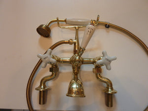 edwardian bath/shower mixer with porcelain handles