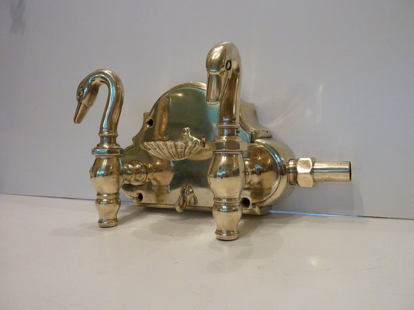 rare french swan bath taps c.1900