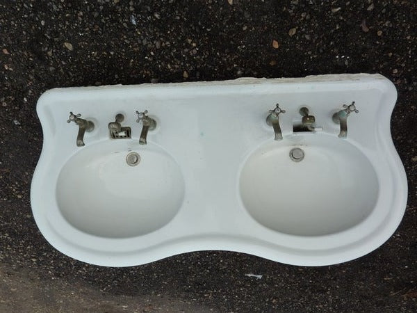 french double basin by jacob delafon, paris on legs c.1890