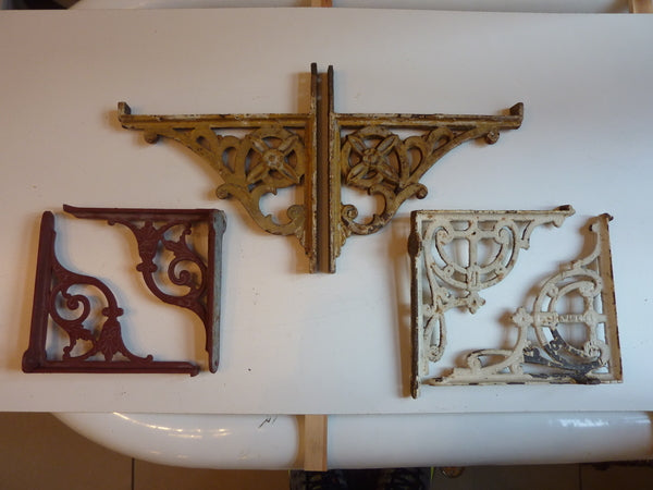 collection of victorian cast iron cistern brackets