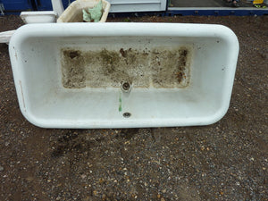 large french cast iron rectangular roll top bath c.1880