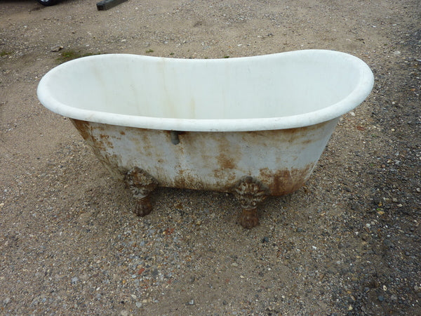 french cast iron boat bath on ornate feet c.1870